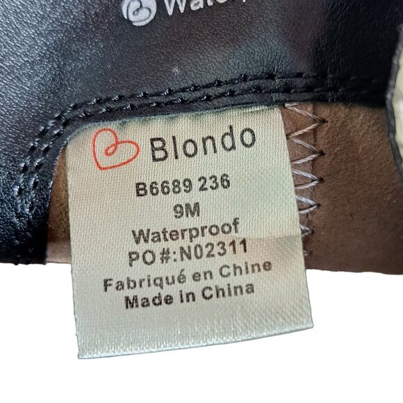 Blondo Waterproof Women's Gray Cream Leather Snake Print Ankle Booties Boots 9M - Picture 11 of 11